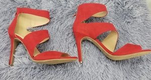 Christian Siriano red suede heels size 10